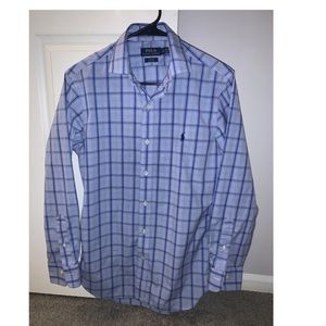 Ralph Lauren Blue Plaid Dress Shirt (M)